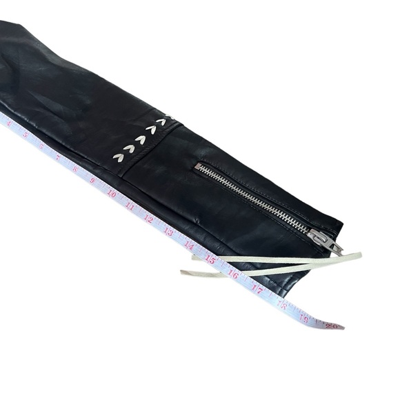 BlankNYC Faux Leather Moto Jacket Contrast Stitching Black White Tassel Size S - Picture 15 of 15